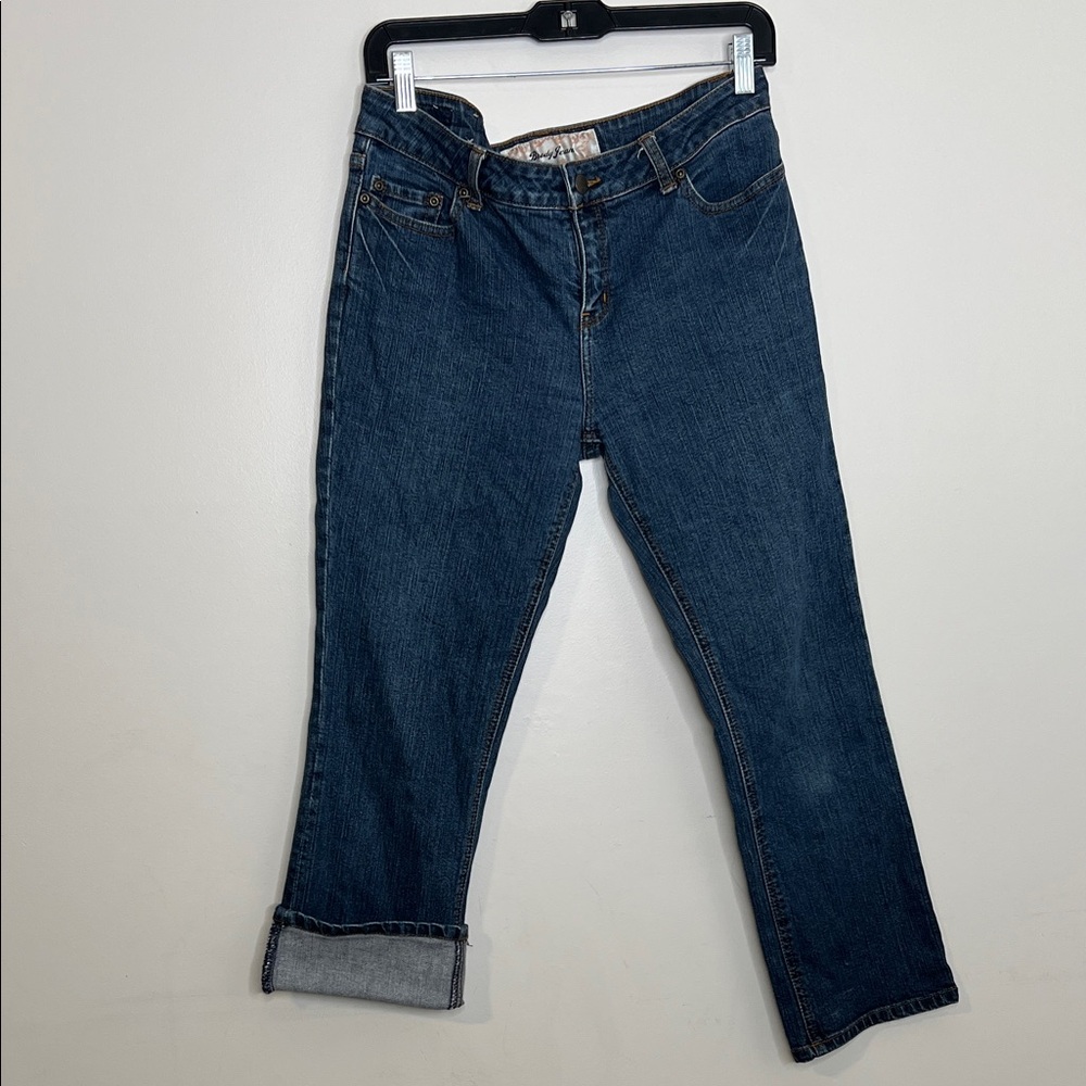 Classic Blue Women's Jeans mid rise y2k flirty capri jeans BRODY jeans